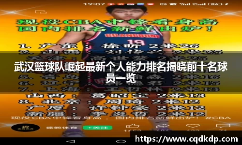 武汉篮球队崛起最新个人能力排名揭晓前十名球员一览