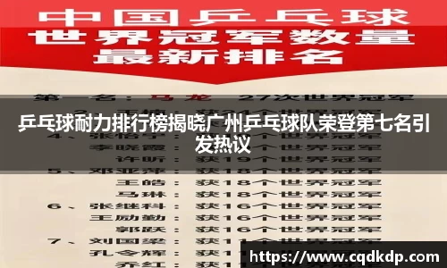 乒乓球耐力排行榜揭晓广州乒乓球队荣登第七名引发热议